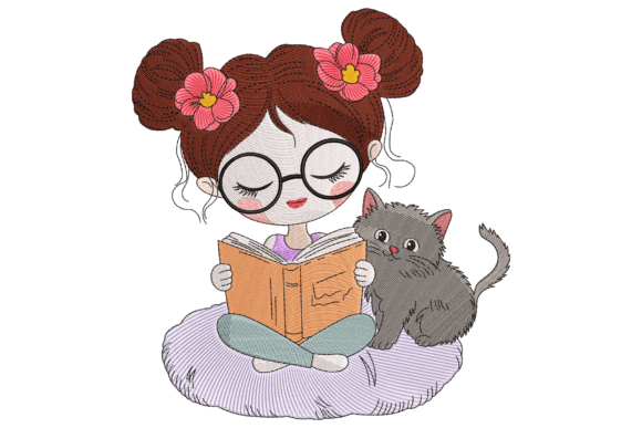 Book Girl with Cat: A Designer’s Stitch Review